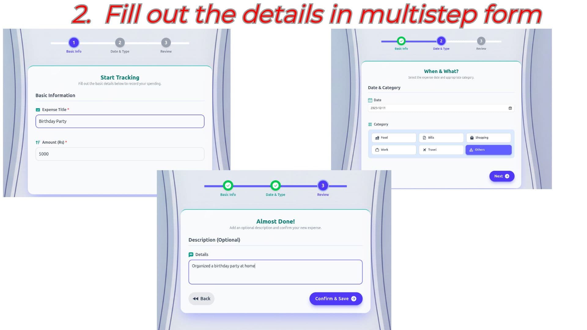 Add expenses preview